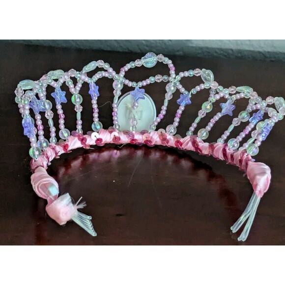 Vtg Barbie Fairytopia Elina Tiara Dress Up Costume Play Crown Pink Purple Y2k main image 6